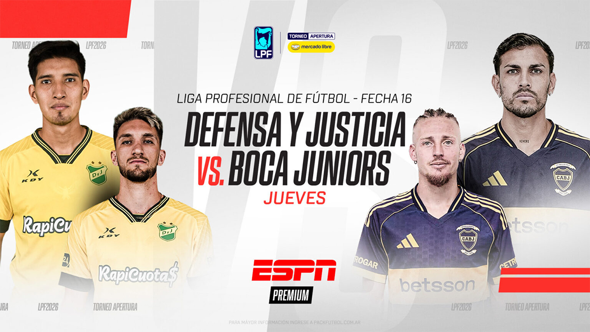 Boca tras ganar el superclásico visita a Defensa y Justicia por ESPN Premium